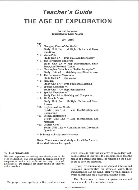 Age Of Exploration Worksheet