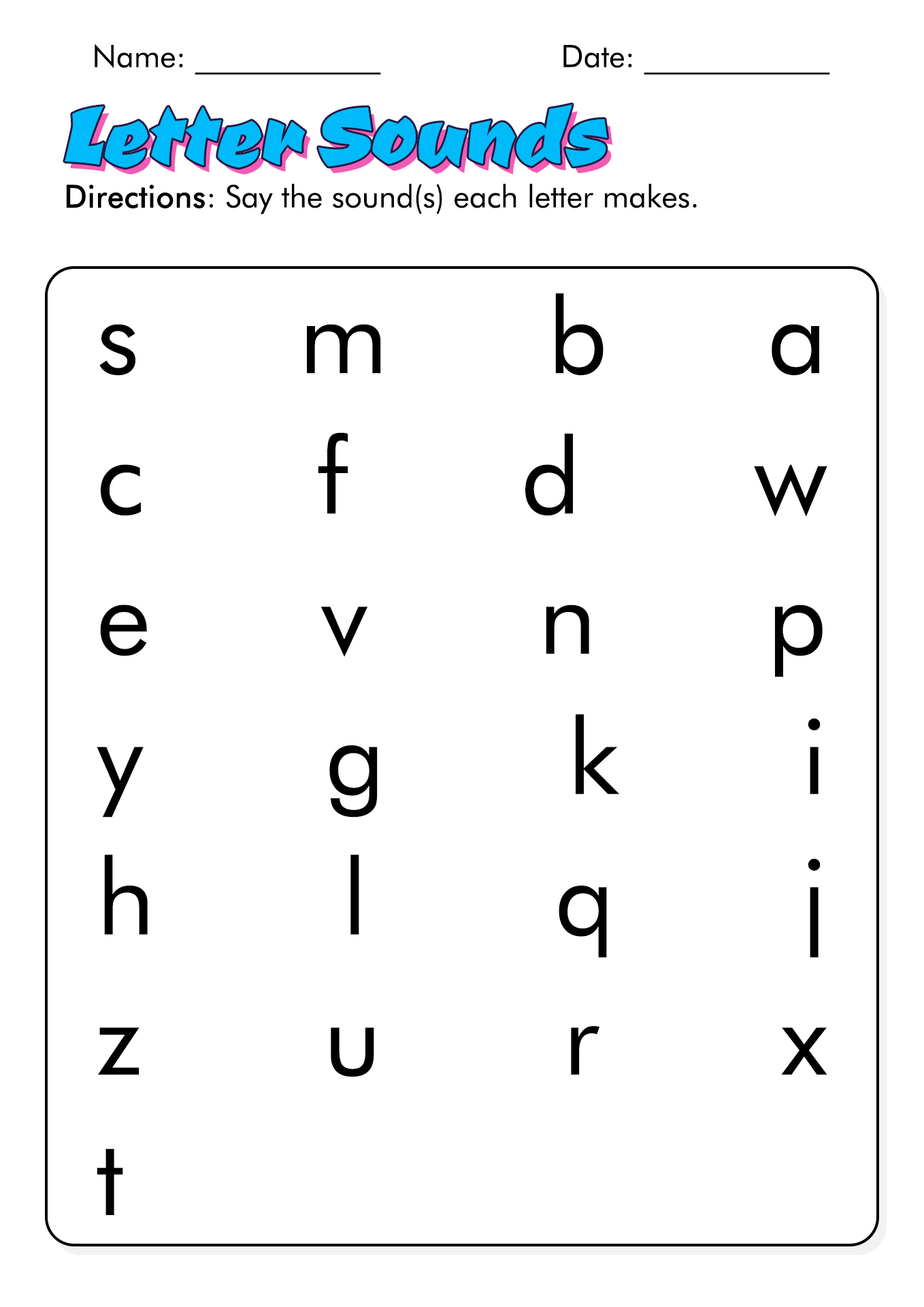 16 Best Images of Letter Recognition Assessment Worksheet Alphabet