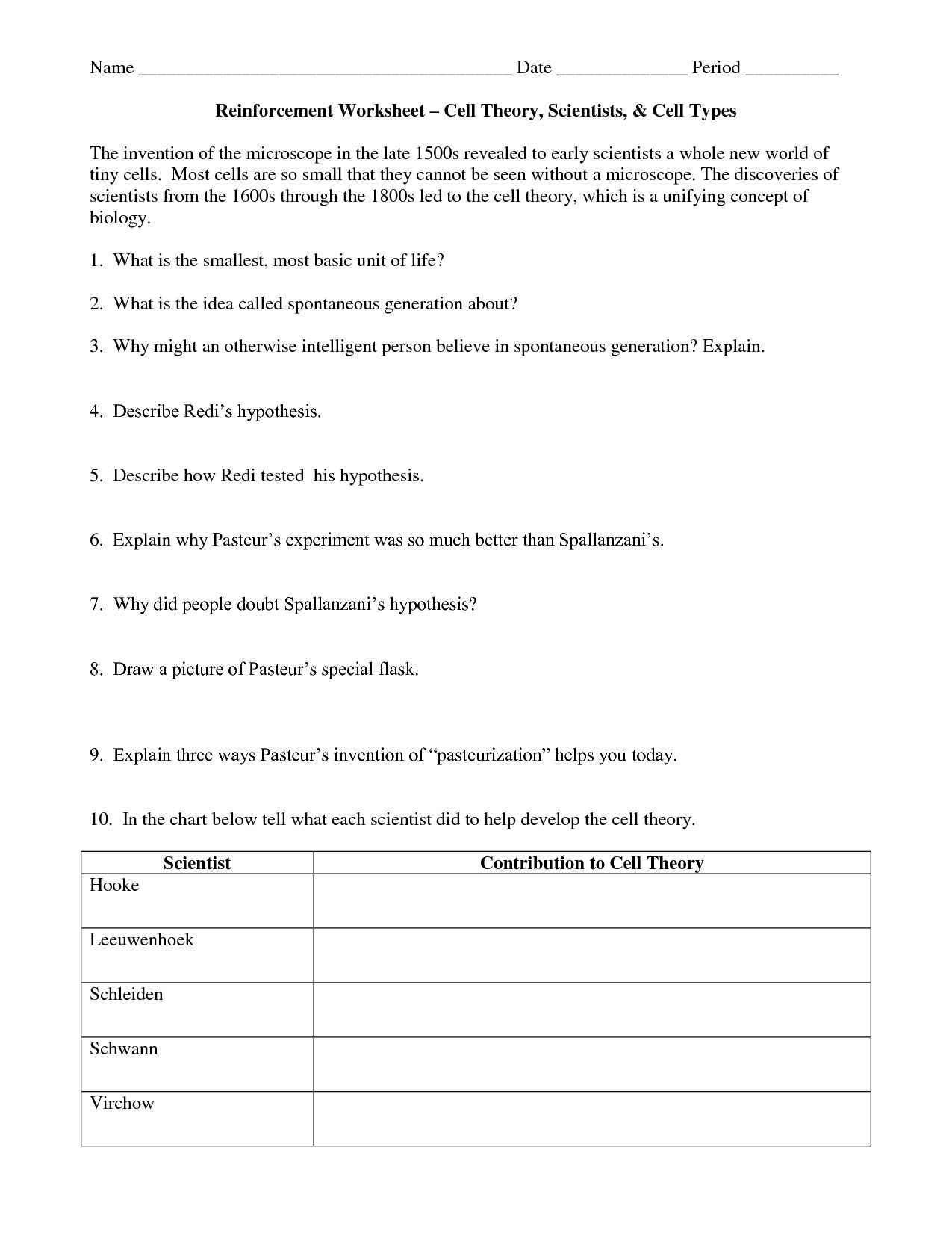 15 Best Images of Cell Theory Worksheet Answers Prokaryotic and