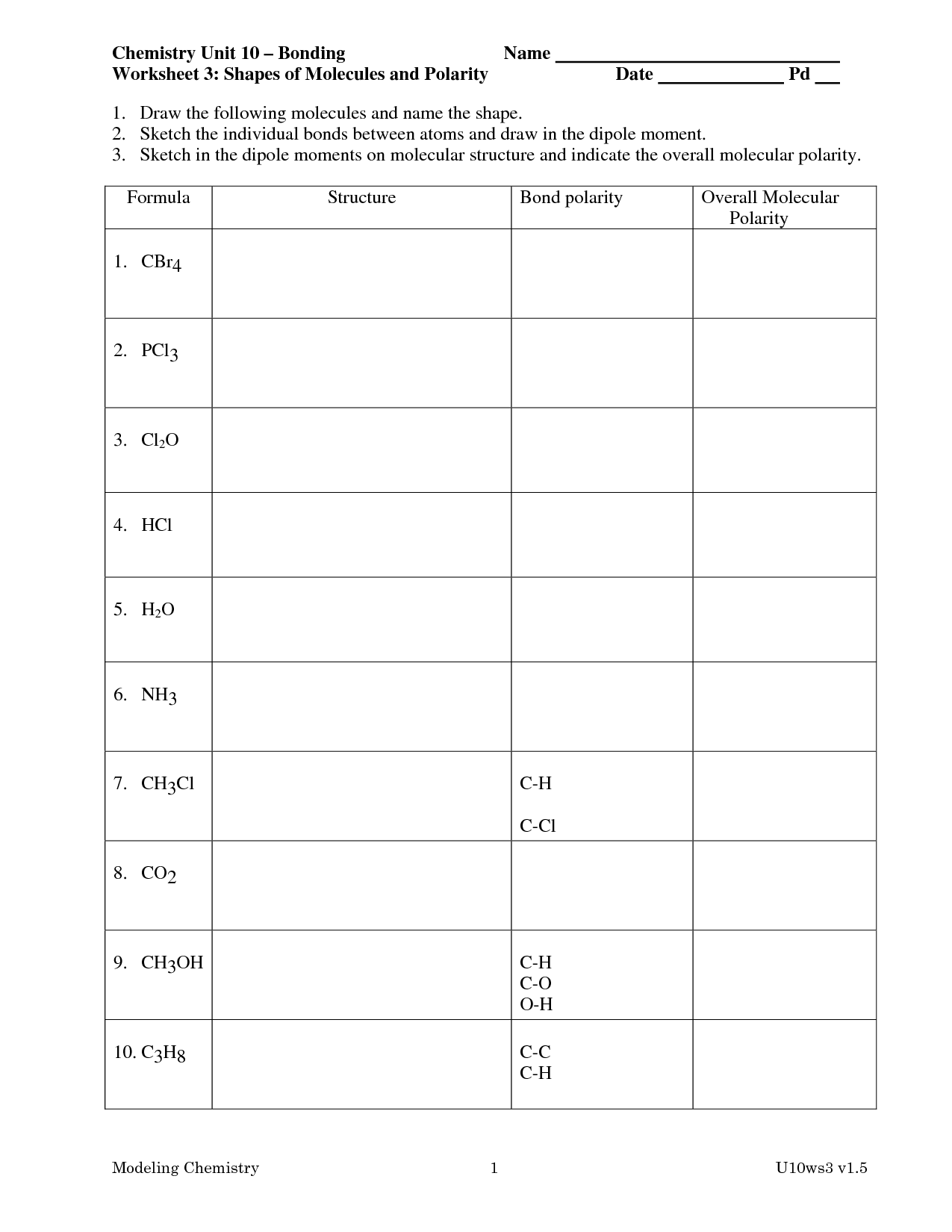 20 Best Images of Molecules Worksheet Answers Key Of Life - Building