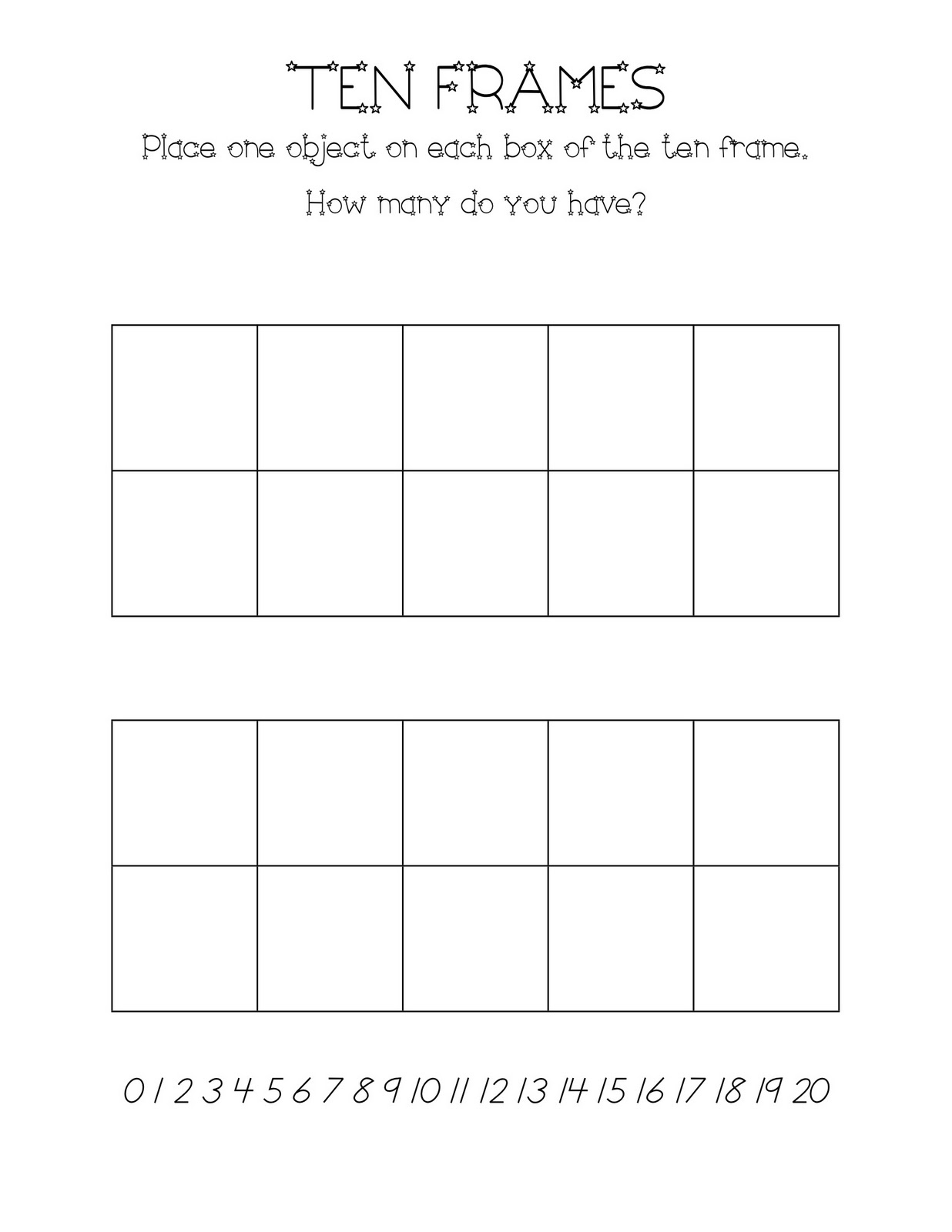 17 Best Images of Printable Ten Frame Worksheets - Kindergarten Ten