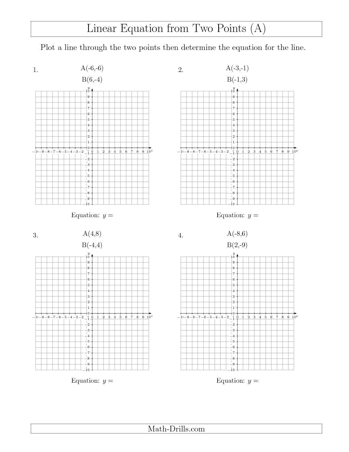 Graphing Systems Of Equations Worksheet