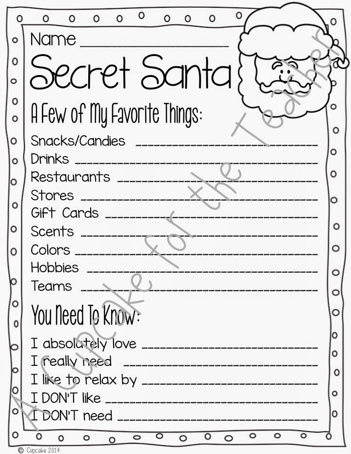 Secret Santa Gift Exchange Forms