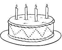 Birthday Cake Coloring Page