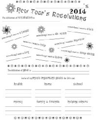 Free New Year's Resolutions Worksheet
