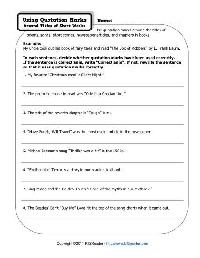 Quotation Worksheets 2nd Grade
