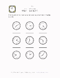 Telling Time Worksheets by 5 Minutes