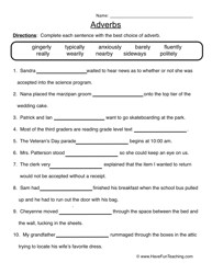 Adverb Worksheets 2nd Grade