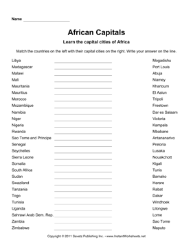 List Of Africa Countries And Capitals 8