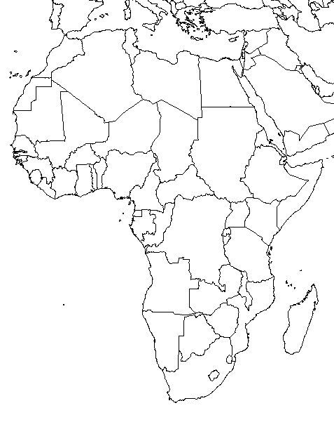 Blank Africa Map with Countries