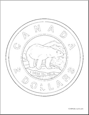 Canadian Money Colouring Page