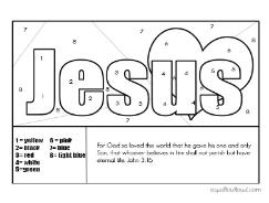 Color by Number Coloring Page John 3 16