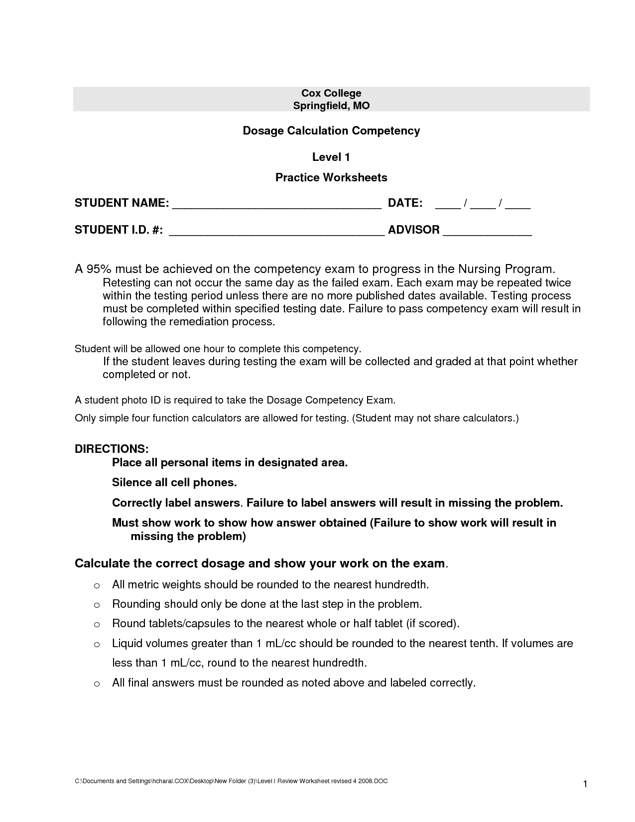 14 Best Images of Worksheets For Nursing Class  Dosage Calculation Practice Worksheets, Human 