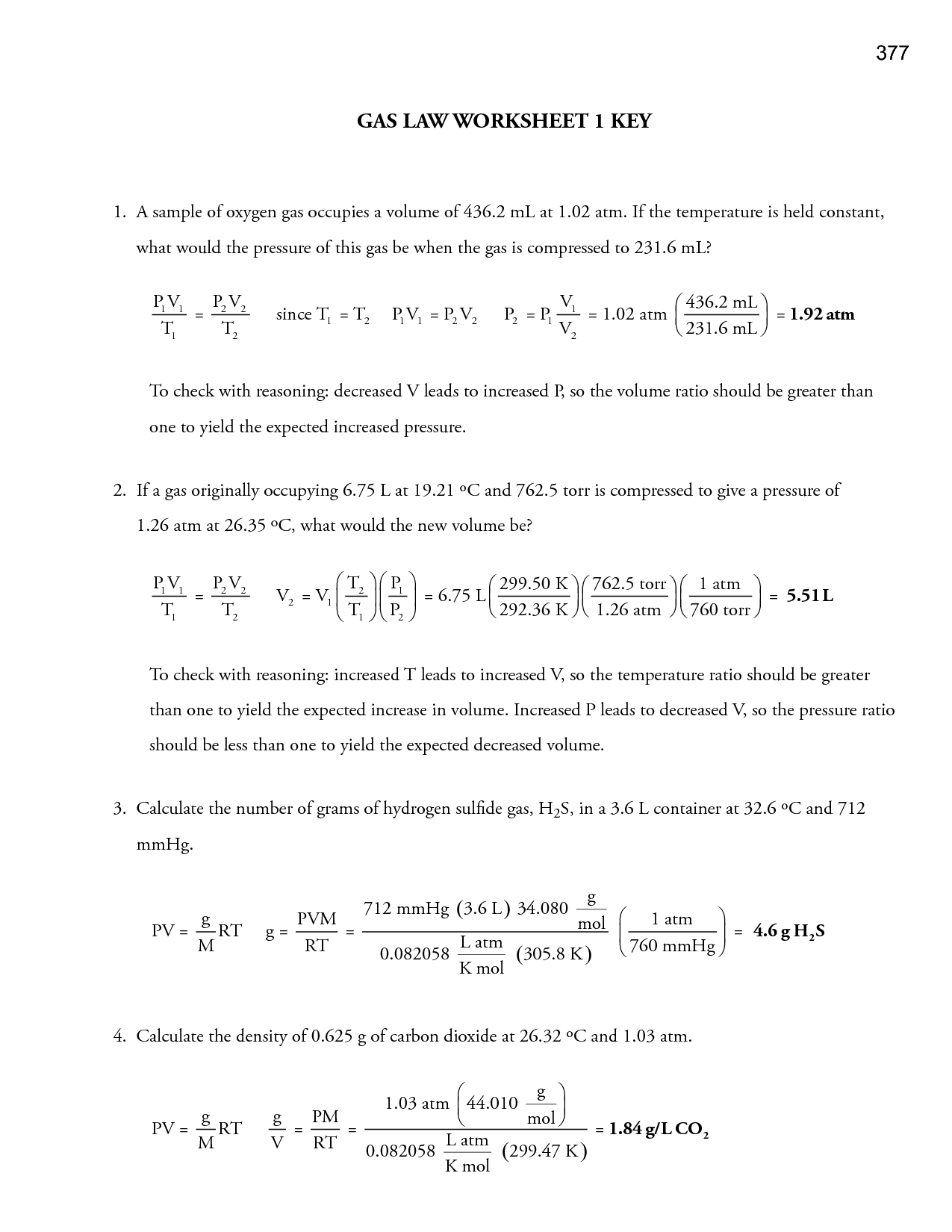 8 Best Images of Gas Laws Worksheet Answer Key - Ideal Gas Law