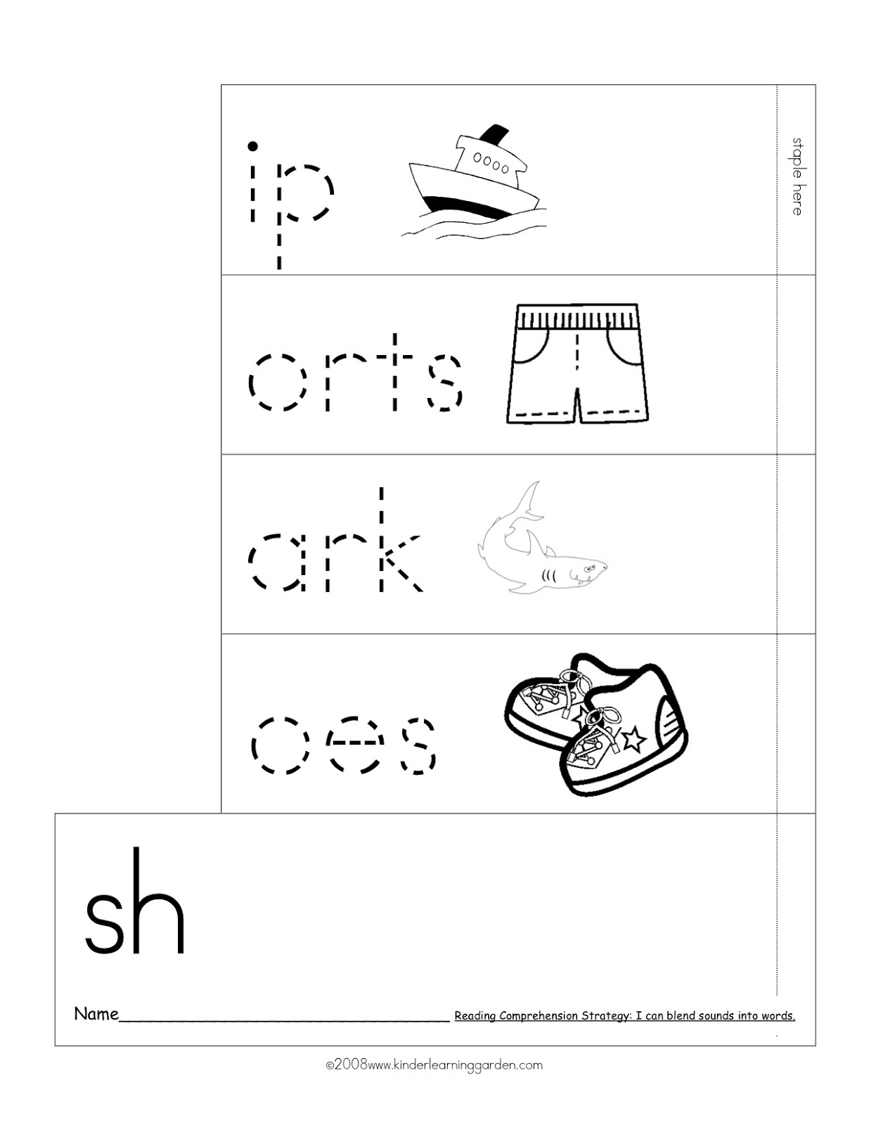 Kindergarten Blends and Digraphs Worksheets