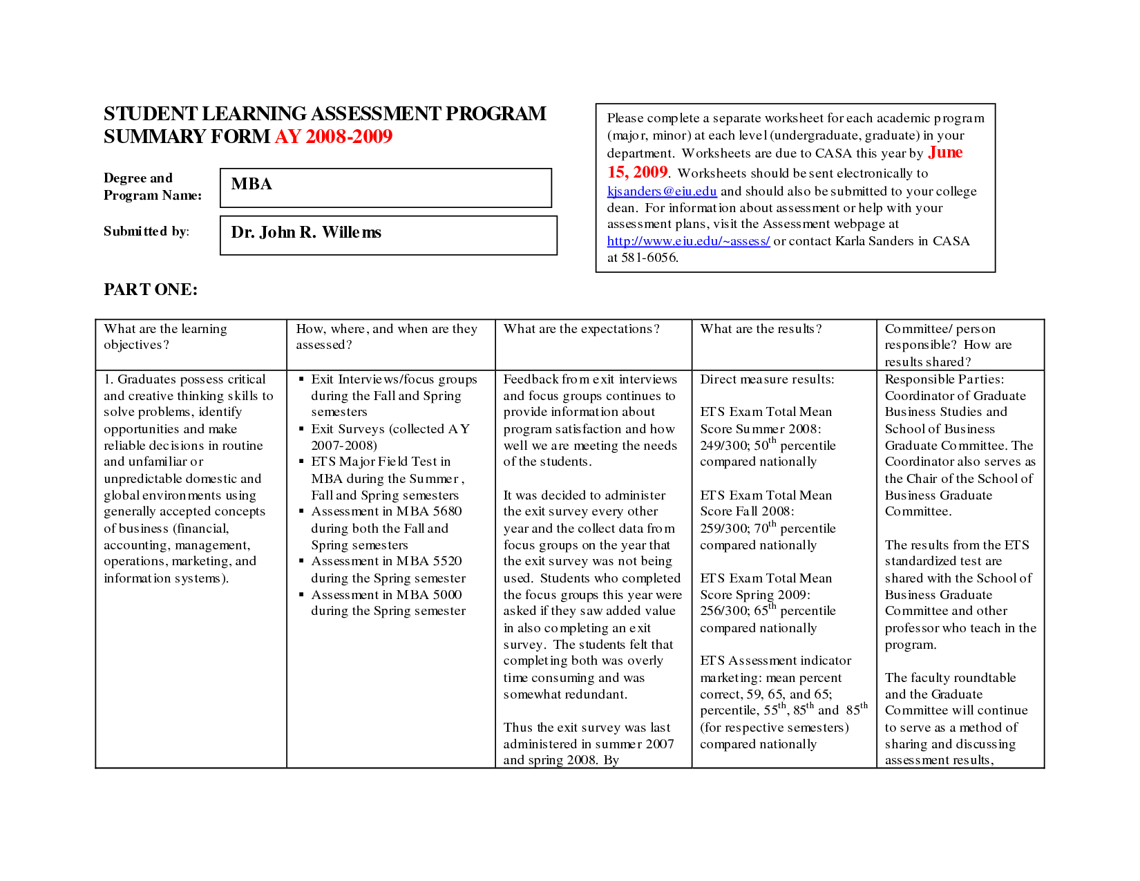 Organizational Assessment Report Sample