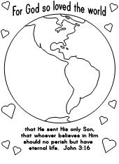 Printable Coloring Pages for God so Loved the World