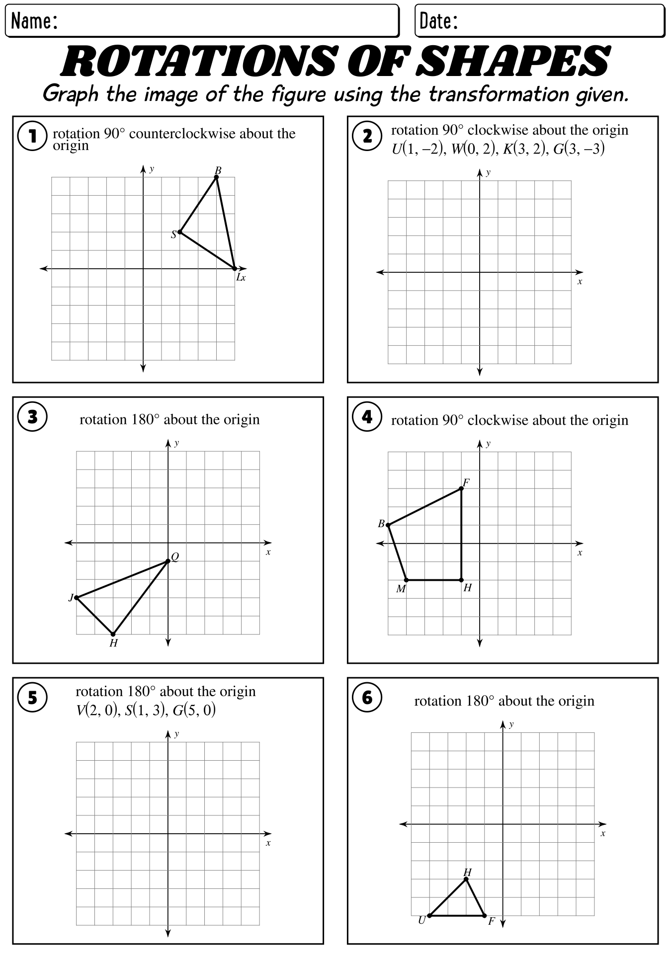 16 Best Images Of Rotations Worksheet 8th Grade Geometry Rotations