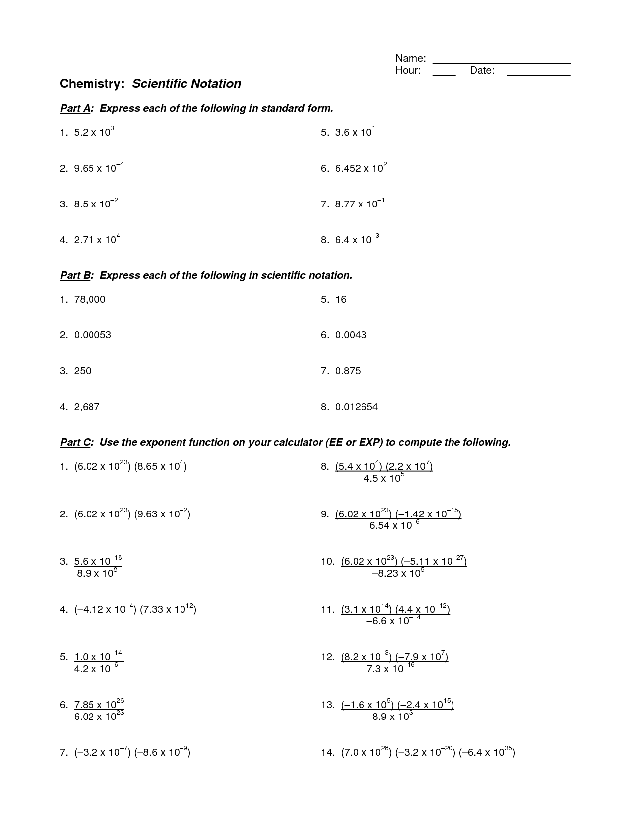 10 Best Images of Scientific Notation Worksheet  6th Grade Scientific Notation Worksheet 