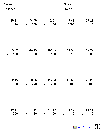 5th Grade Decimal Multiplication Worksheets