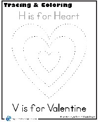 Heart Coloring Page Tracing