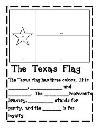 Texas Symbols Worksheets for 1st Grade