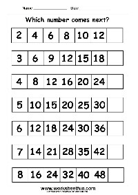 What Number Comes Next Worksheets