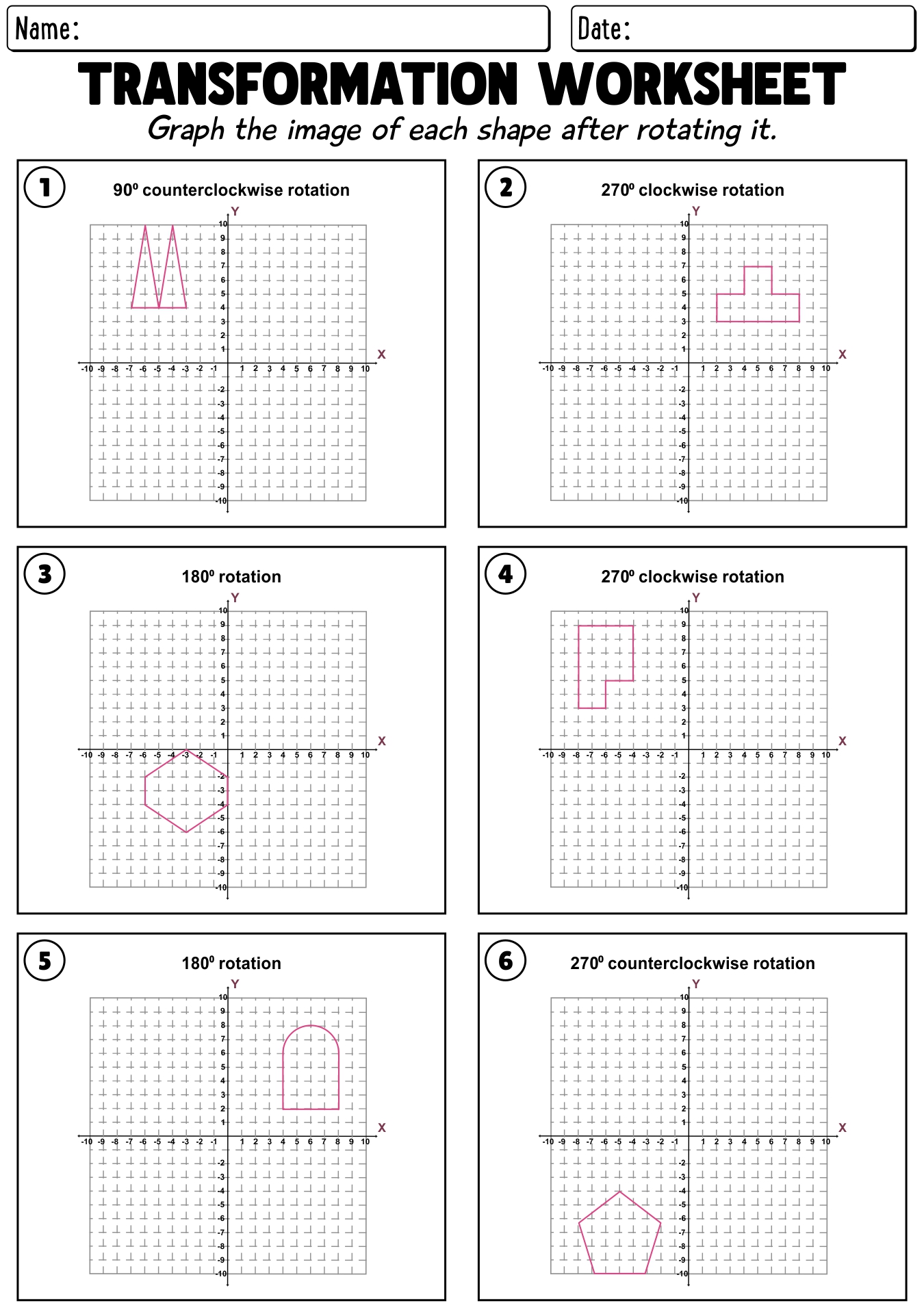 16 Best Images of Rotations Worksheet 8th Grade - Geometry Rotations