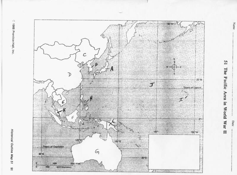 World War Ii Pacific Map Worksheet