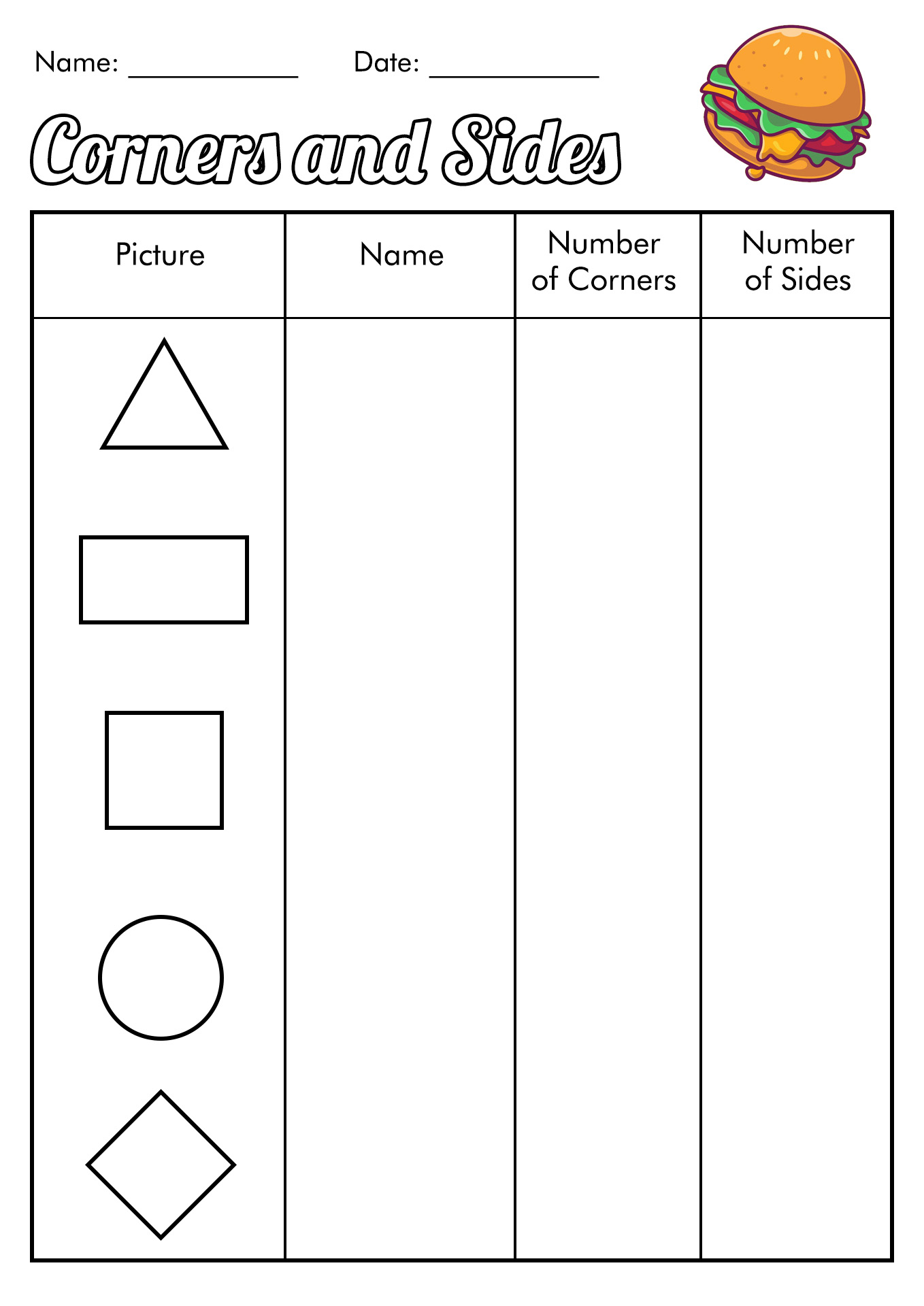 2d Shapes Worksheet