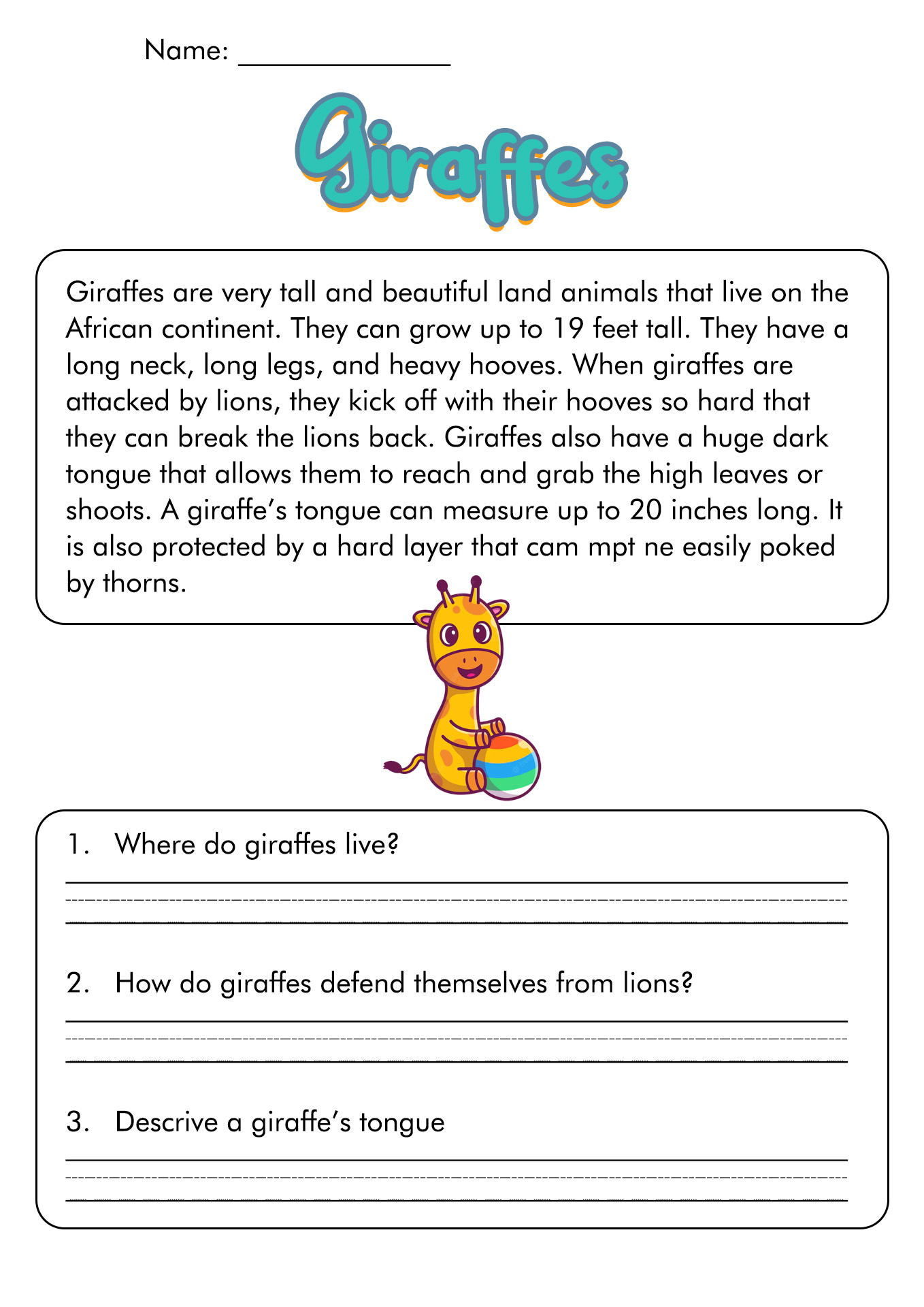 Free Reading Comprehension Worksheets For 3rd Grade