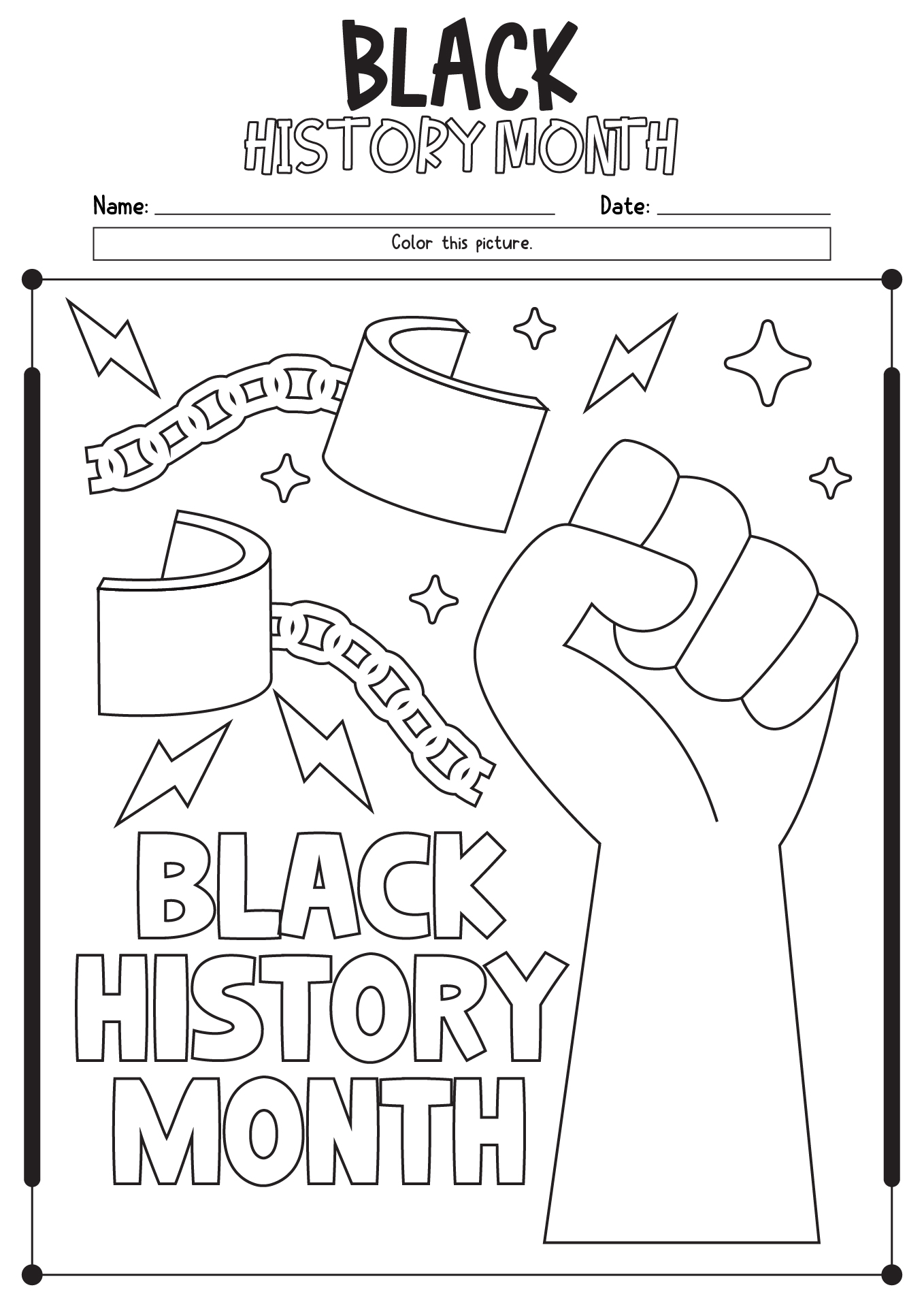 11 Best Images of Black History Worksheets For Kindergarten - 1st Grade