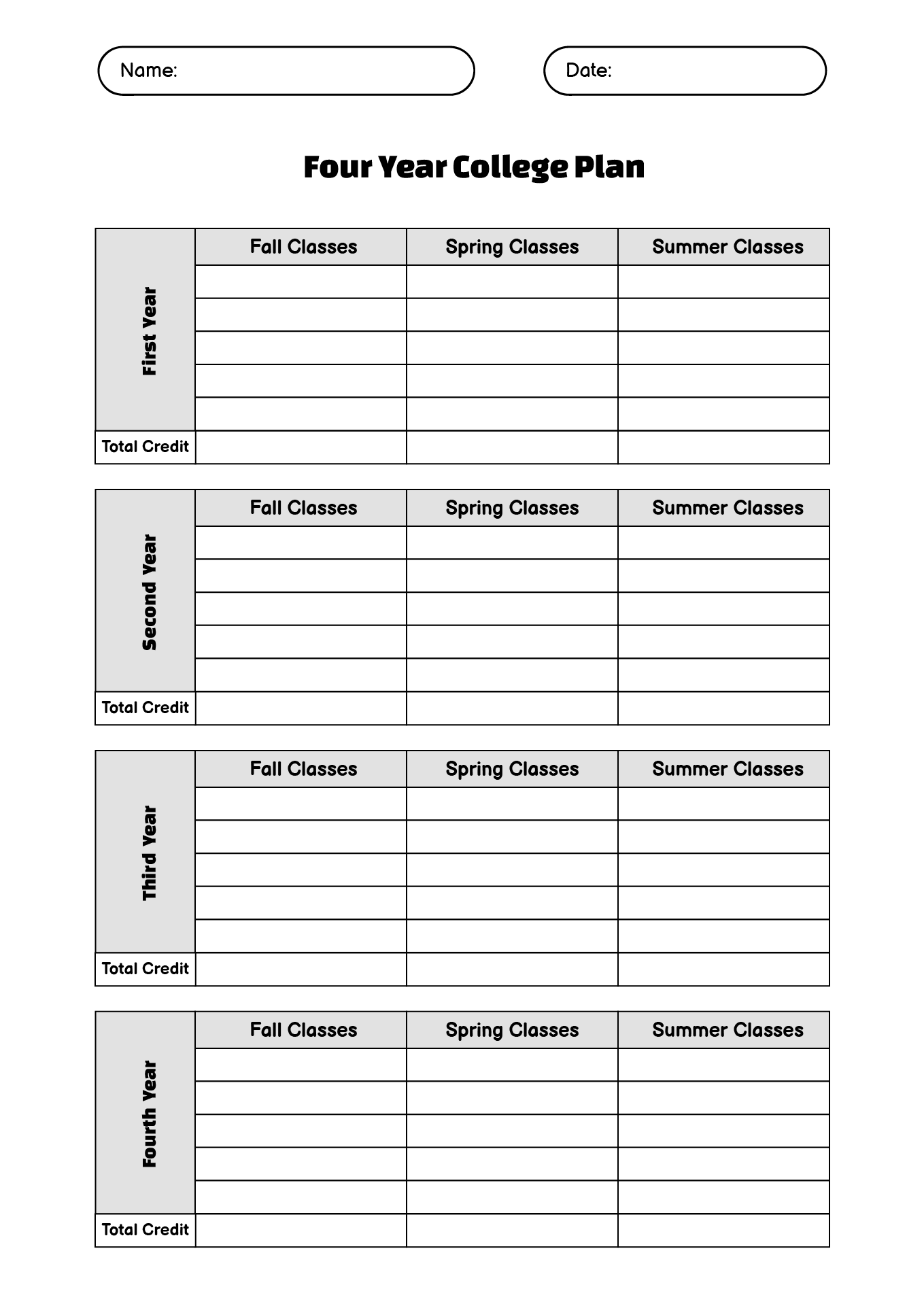 19 Best Images Of College Planning Worksheet College Semester Plan 