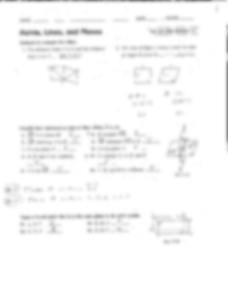 Geometry Points Lines and Planes Worksheets