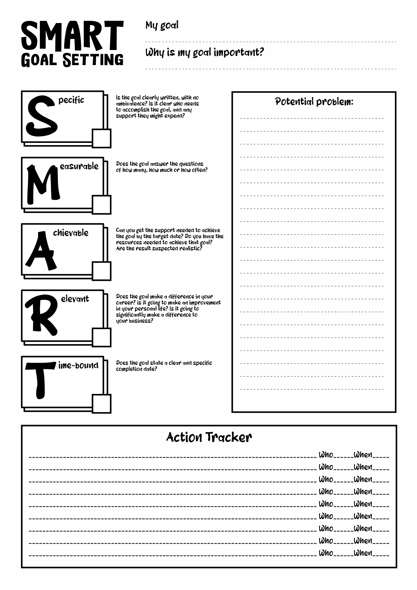 Goal Setting Worksheet Template