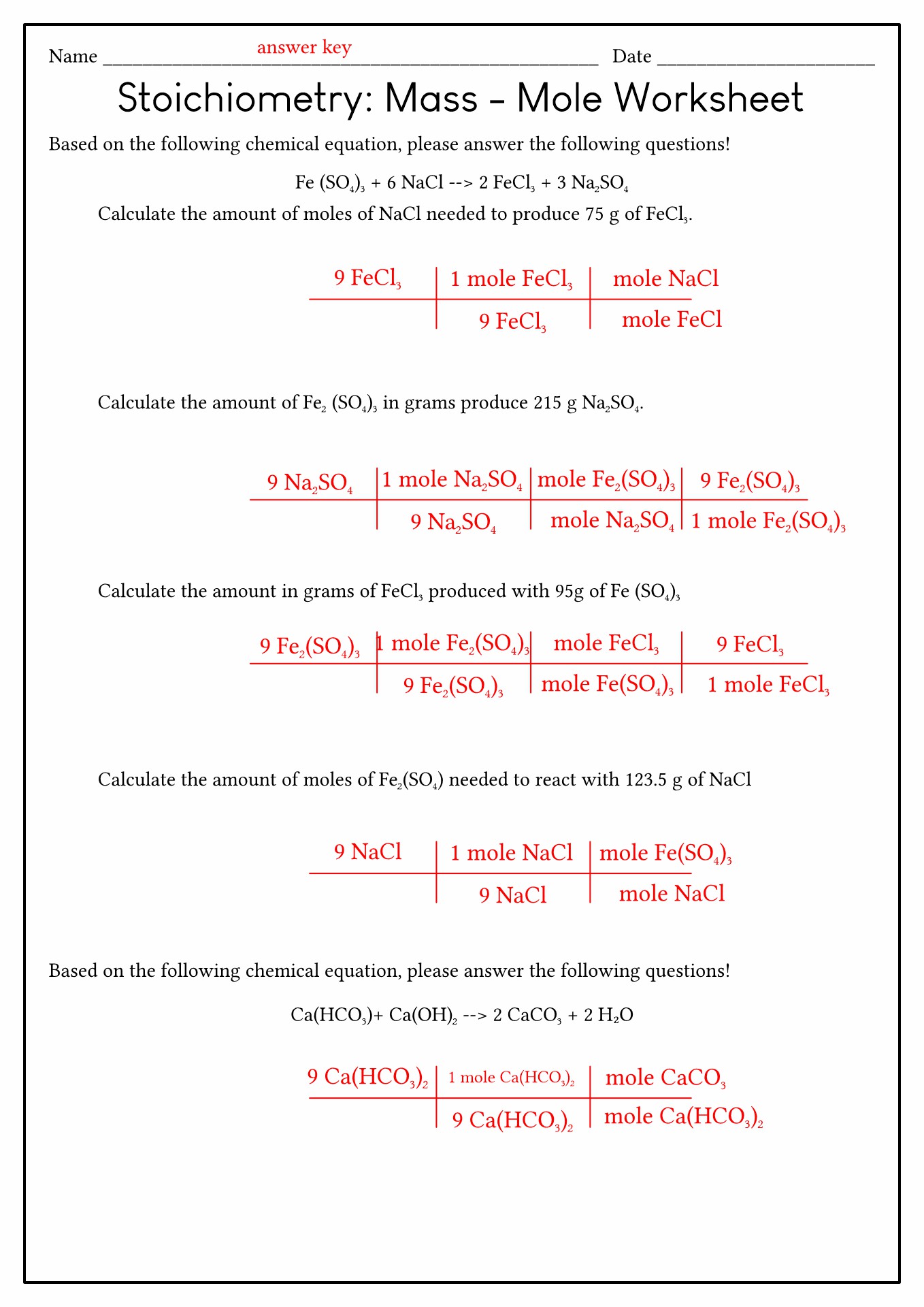 18 Best Images of Mole Conversion Problems Worksheet Answers  Mole Ratio Worksheet Answers 