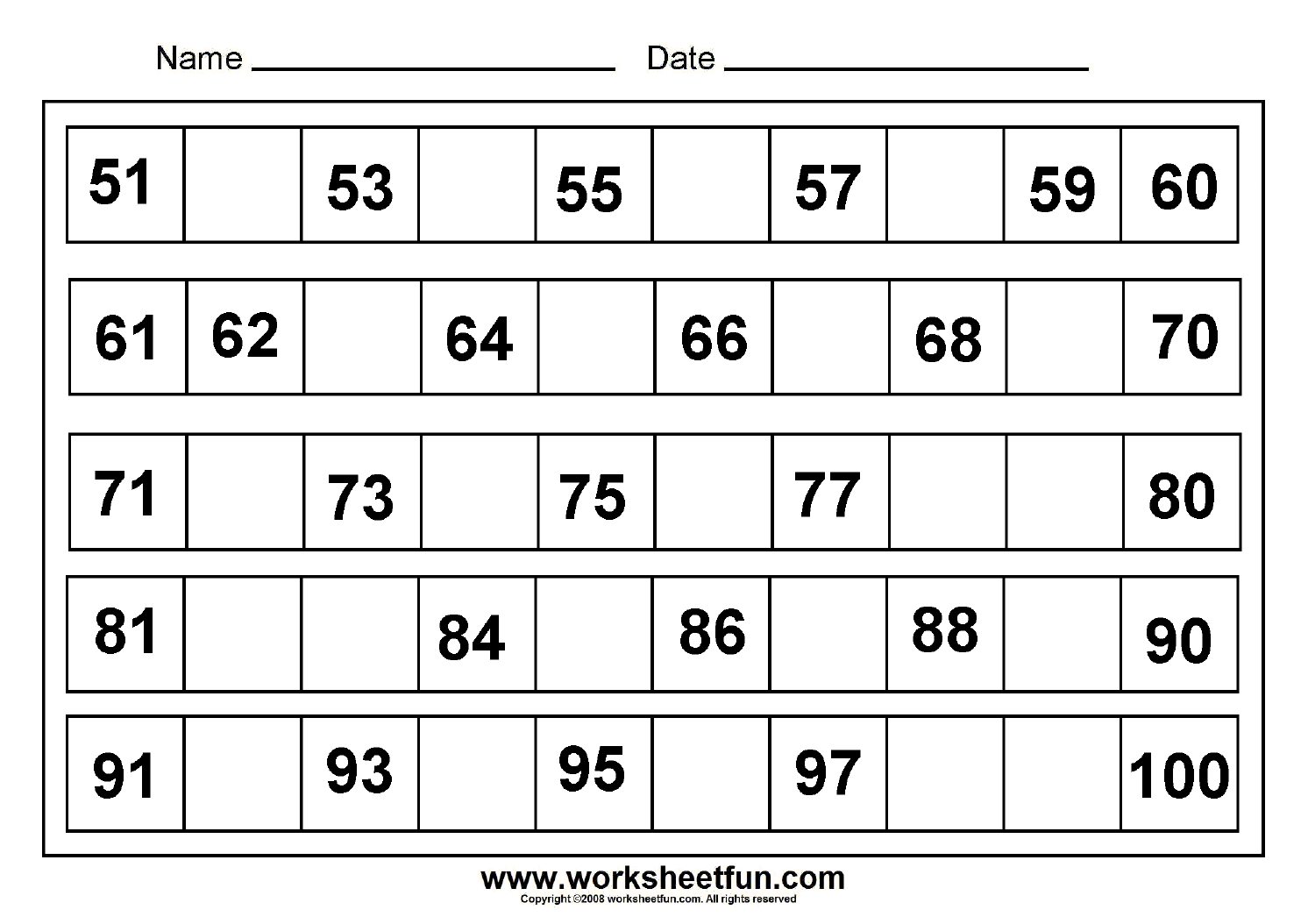 18 Best Images of 1 To 100 Backward Missing Number Worksheets - Missing
