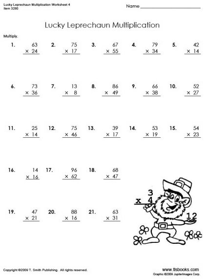 Multiplication Worksheets Grade 4