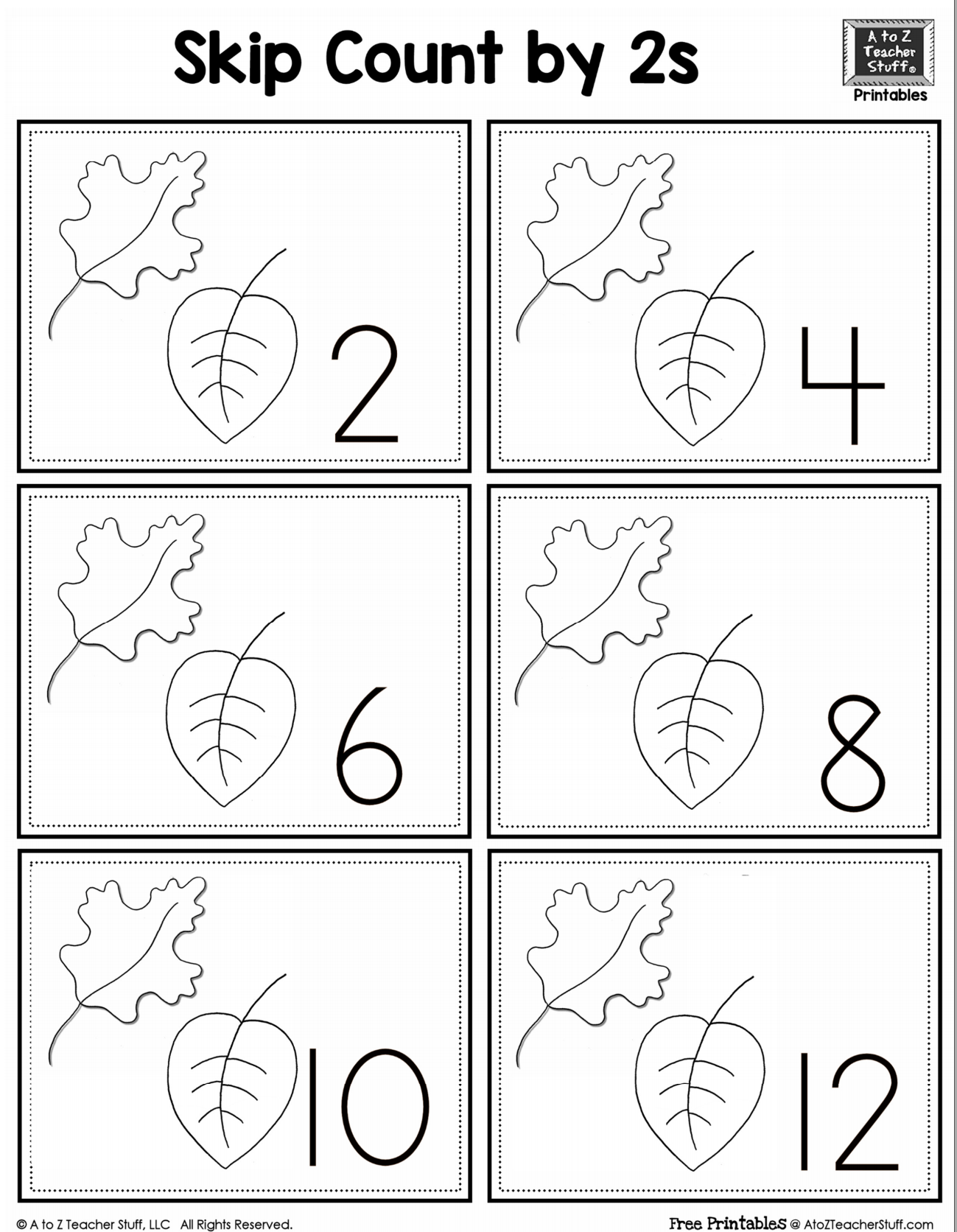 Skip Counting by 2s Printable