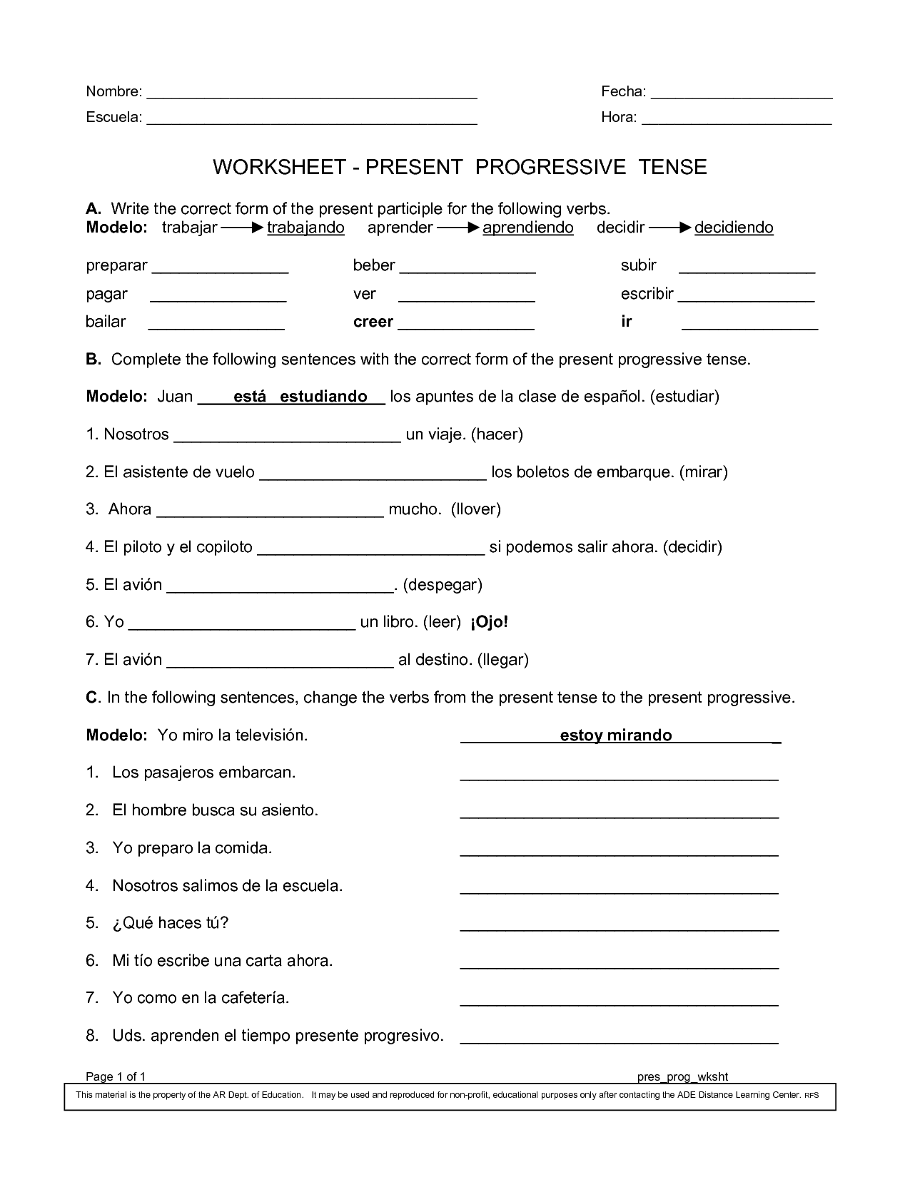 18 Best Images Of Simple Perfect Progressive Tenses Worksheets Present Perfect Continuous
