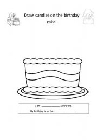 Candles and Birthday Cake Worksheet