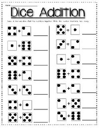 Dice Addition Worksheets
