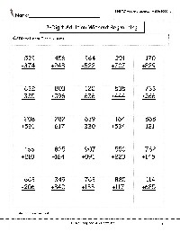 Math Addition and Subtraction Worksheets 2nd Grade