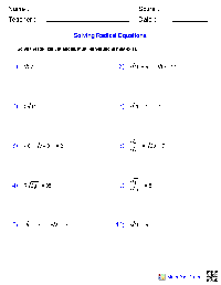 Solving Equations Worksheets 7th Grade Math