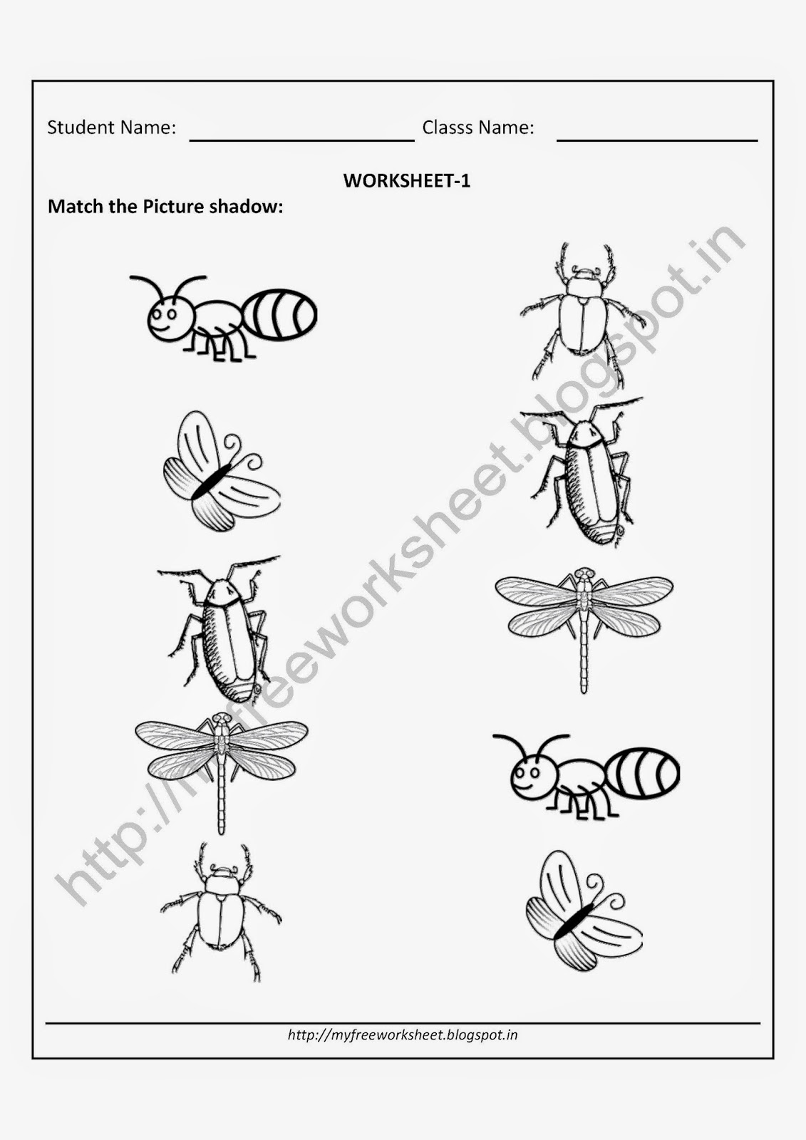  Printable Insect Worksheets