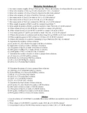 Molarity Worksheet Answer Key Chemistry If8766 - Promotiontablecovers