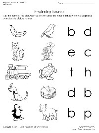 Beginning Letter Sounds Worksheets Kindergarten
