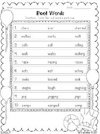 Root Words Worksheet 2nd Grade