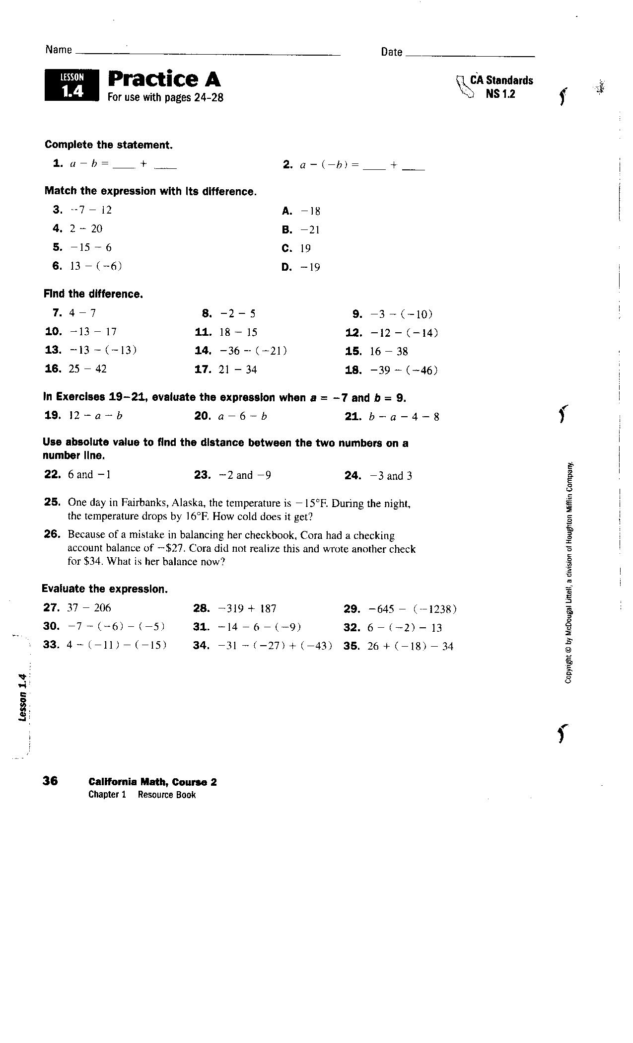 16 Best Images of Pre-Algebra Integers Worksheets - Pre-Algebra