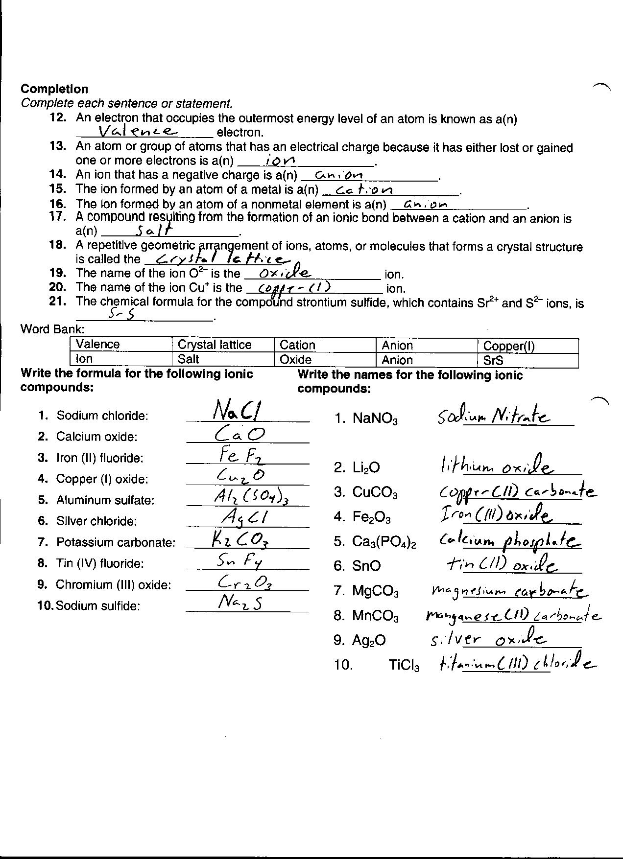 Molecular Geometry And Intermolecular Forces Worksheet Answer Key  atomic structure 